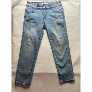 Women's Blue‎ Savvy Stretch Jeans Light Wash Distressed Size 13/31